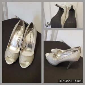Rampage Silver Glitter Peeptoe Gracee Heel…